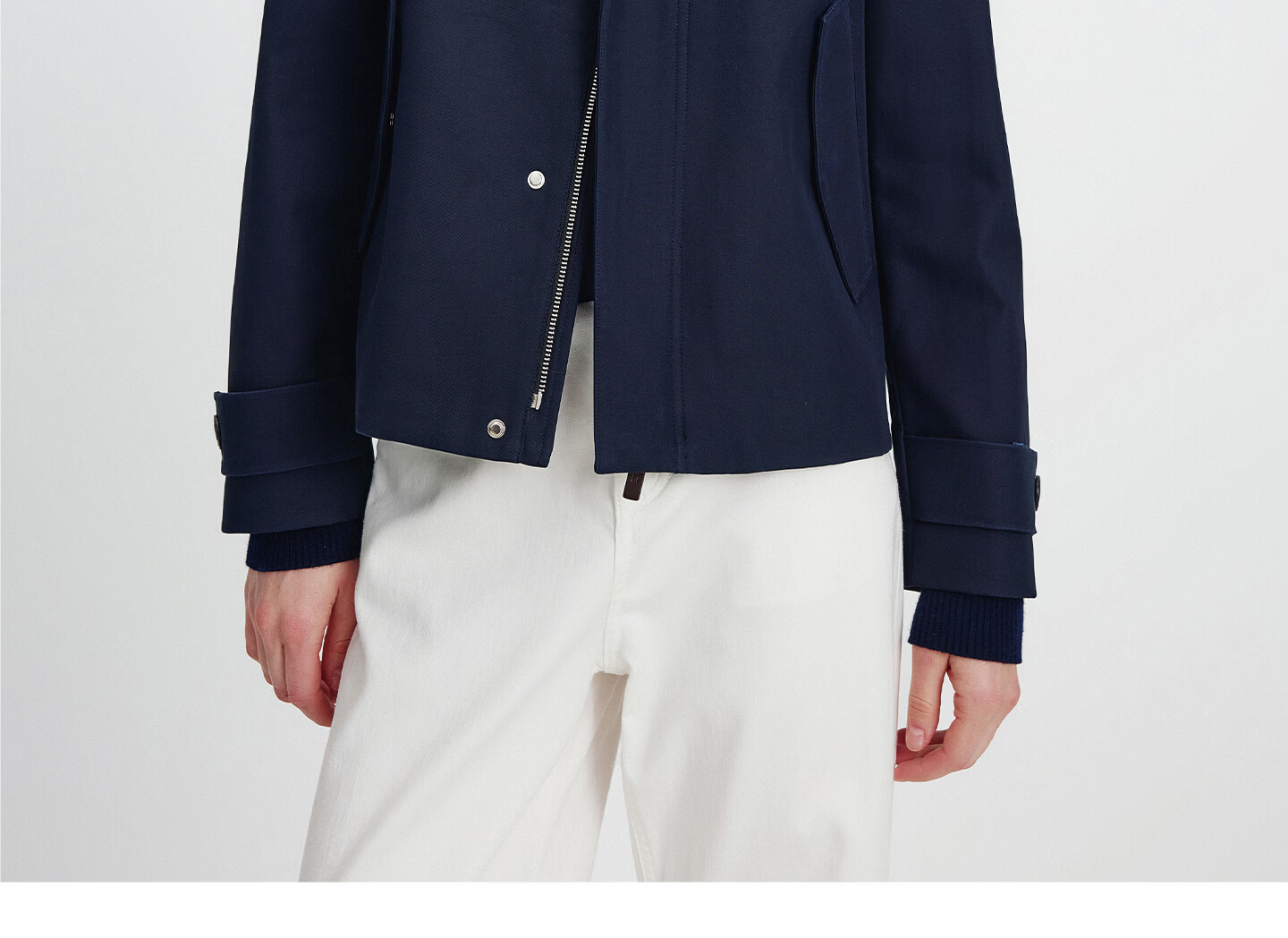 NaviKeel Italy Small Sailboat Women's Short Workwear Trench Coat Full Cotton Barn Style Jacket 2331505501 Blue L 18