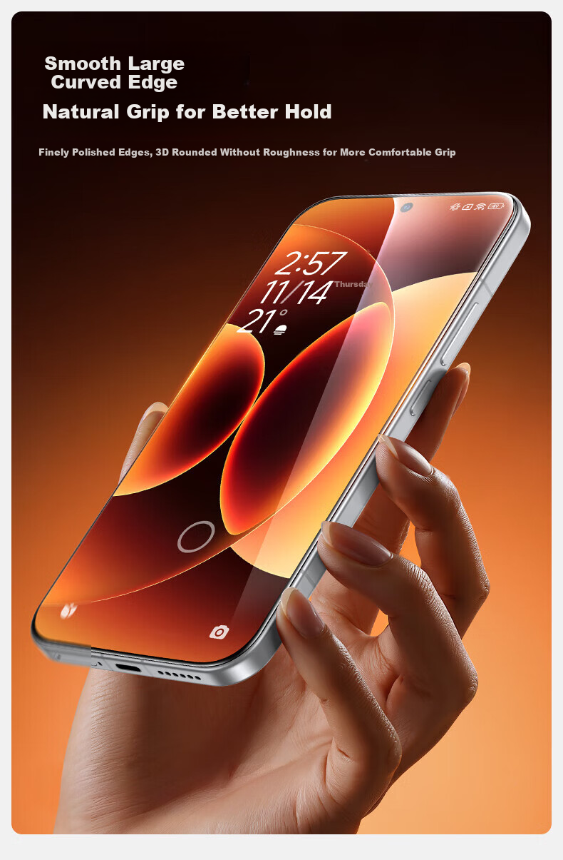 Mofajiang [High Definition Ultra Smooth] Tempered Glass Screen Protector for Xiaomi 17 Pro Max, Full Screen HD Anti-Fingerprint Ultrasonic Unlock Protective Film, 1 Piece 5