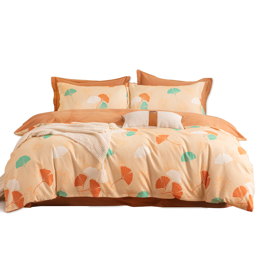 Hengyuanxiang 100% Cotton Four-Piece Bedding Set Double 1.8/2m Bed Linen Full Cotton Sheet Duvet Cover 220x240cm