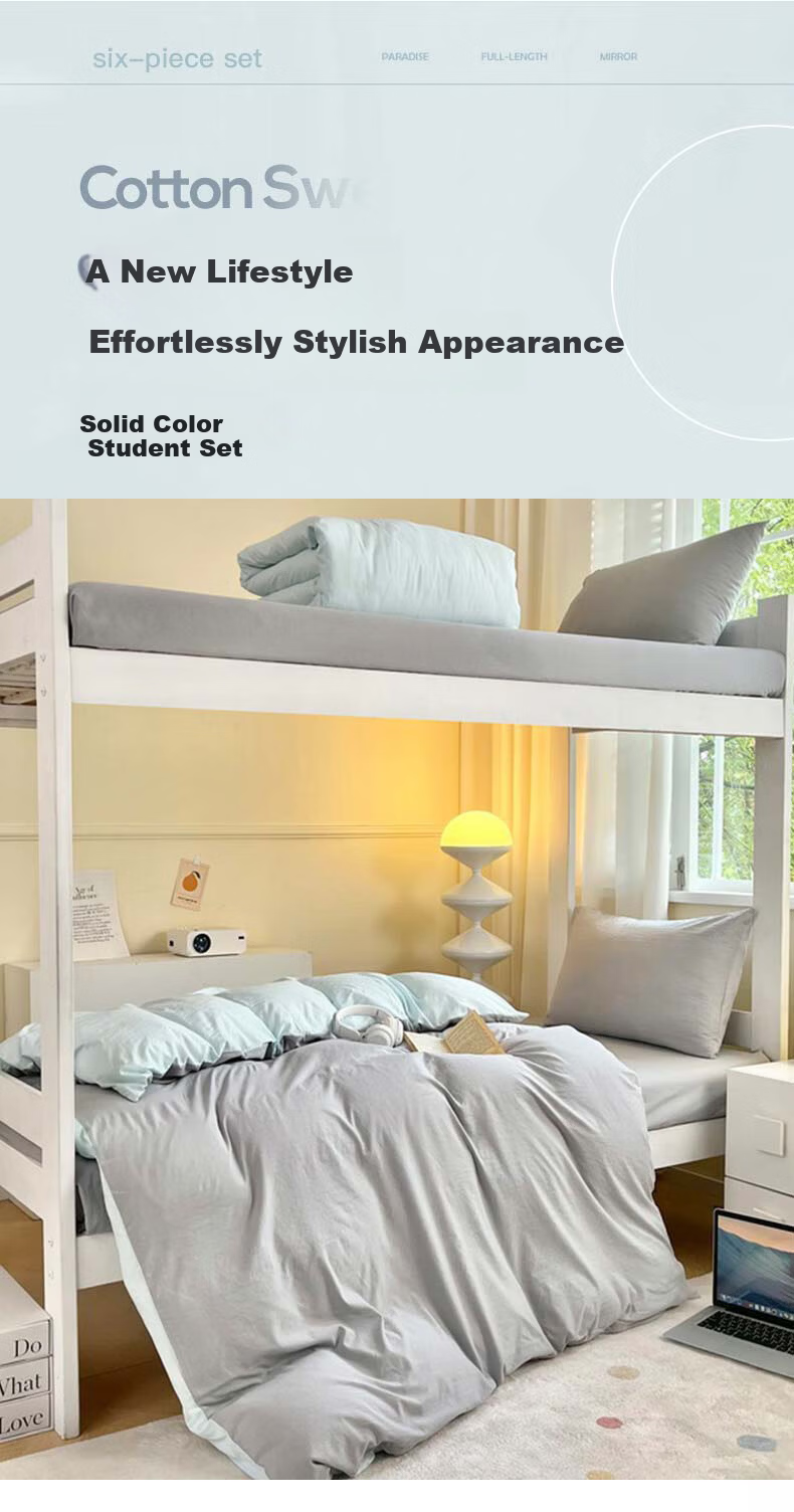 Yalu Three-Piece Bedding Set Dormitory Home Four Seasons Suitable 0.9/1.2m Bed Sheet Set Duvet Cover 150x200cm 1