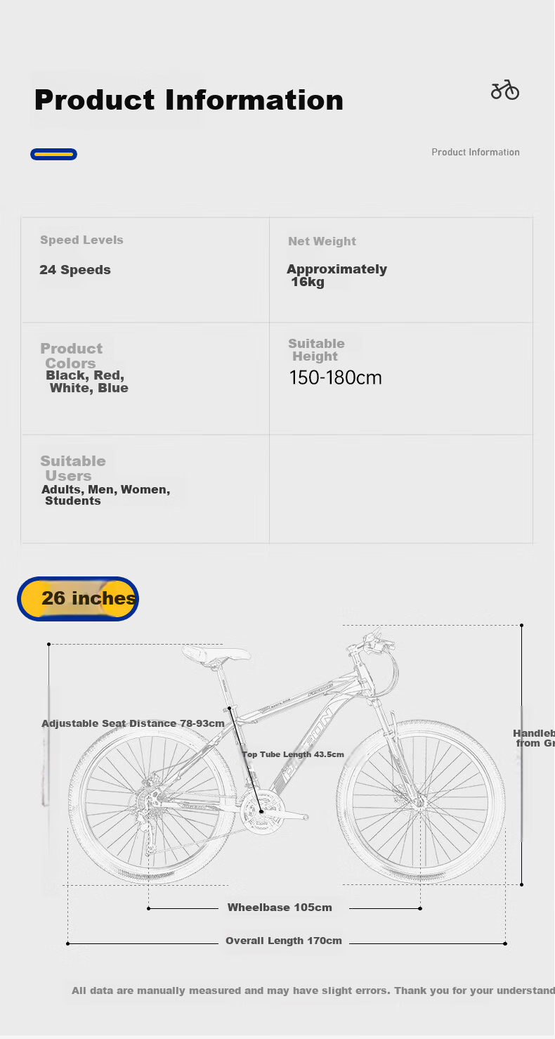 FLYING PIGEON (FG FLYING PIGEON) 26-inch Mountain Bike for Men and Women, Adult Aluminum Alloy Frame, 24-Speed Integrated Wheel Off-Road Bicycle, Black and Red 4