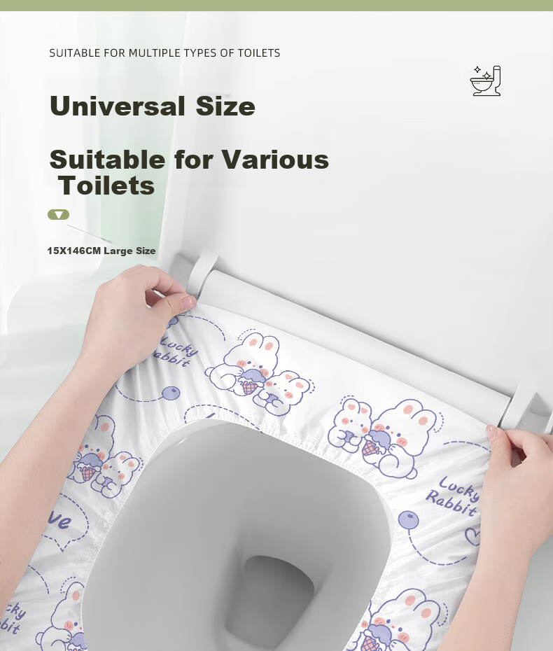 JAJALIN Disposable Toilet Seat Covers Non-woven Fabric Printed Travel Hotel Home Toilet Seat Cushion 10-Pack 15