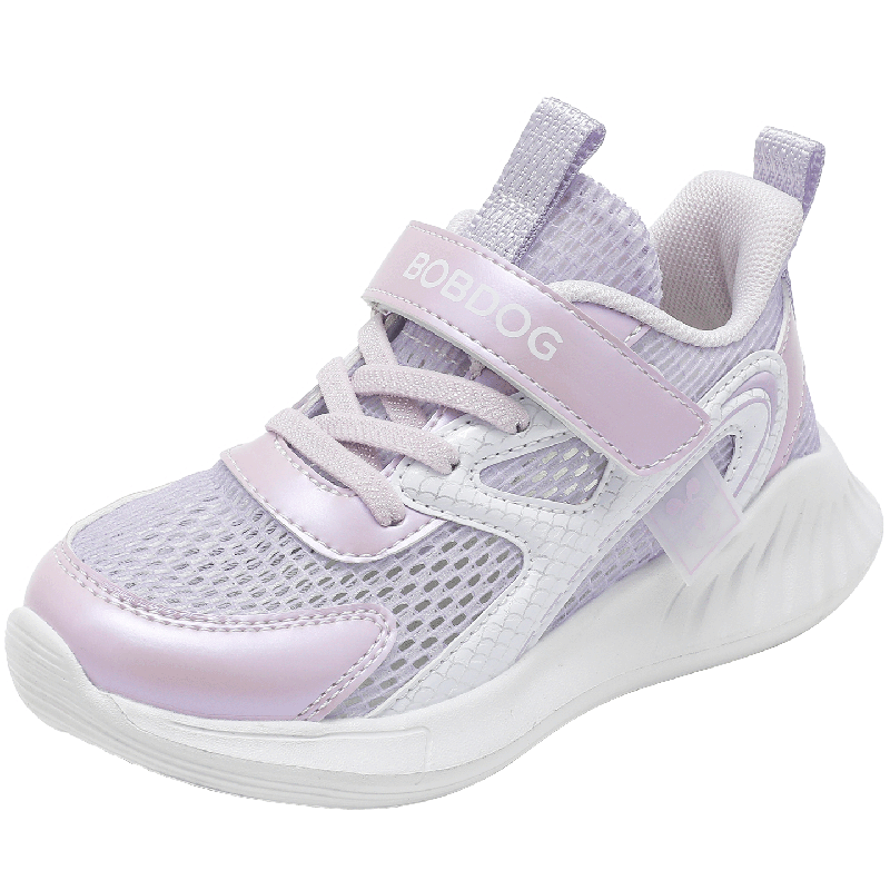 BOBDOG Girls' Summer Single Mesh Running Shoes Children's Sports Low-top Casual Shoes 103562028 Pink Purple/White Size 29