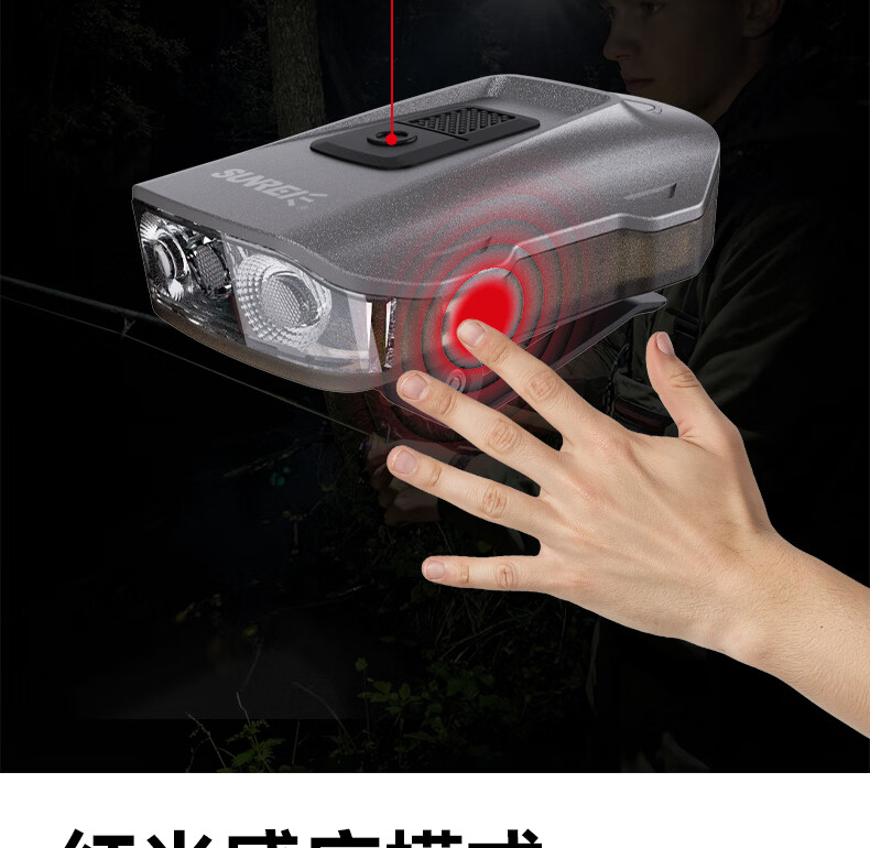 Shanlix H480 Fishing Side Sensor Outdoor Headlamp Hat Clip Light High Brightness Hover Dimming H480 Ultimate Gray 5