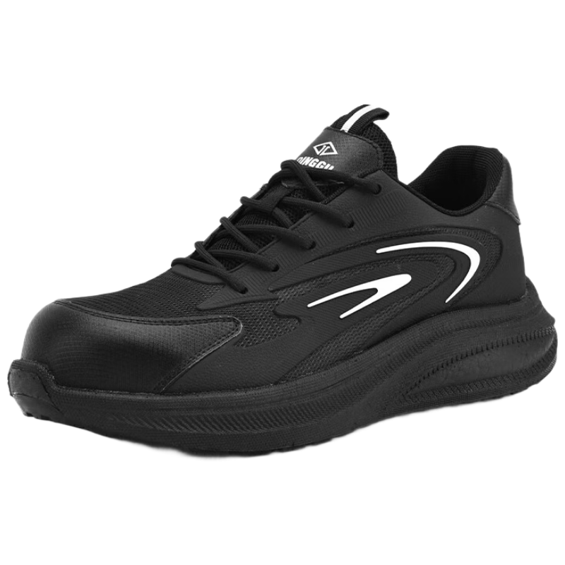 Dinggu Men's Lightweight Safety Work Shoes Steel Toe Anti-Smash Anti-Puncture Durable JD1701 Black Size 45