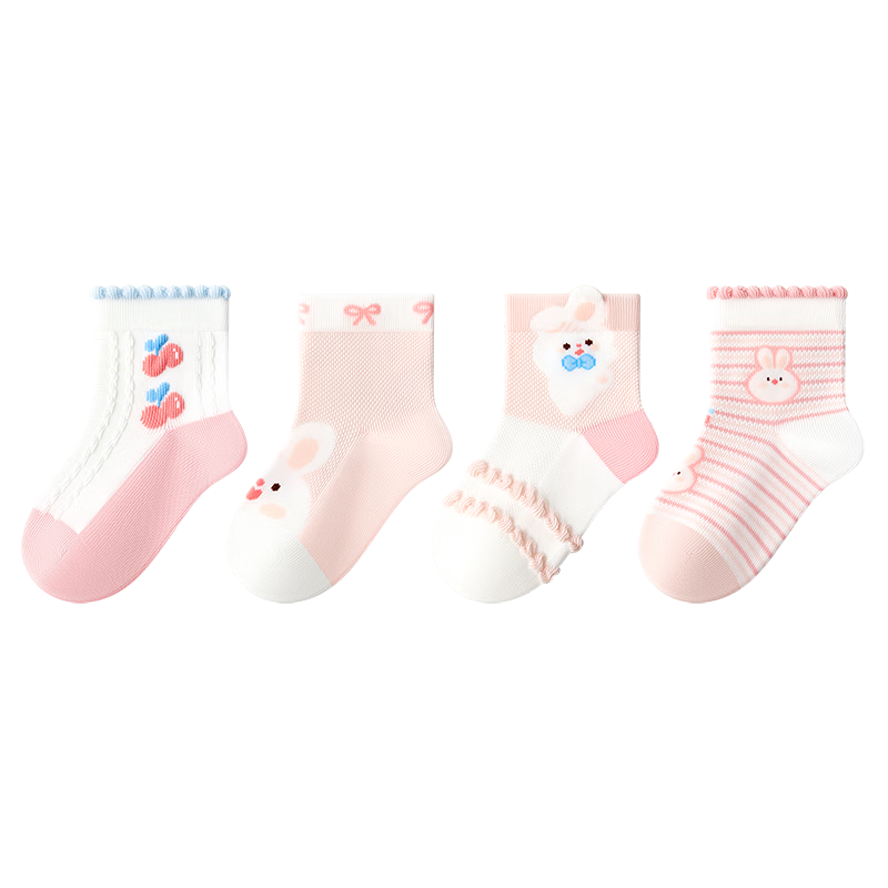 Baby Summer Thin Cotton Socks Cute Newborn Breathable Mesh Socks Girls Princess Mid-Calf Socks