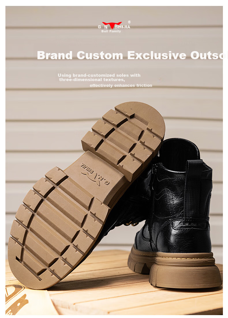 G.N.Shi Jia [Zhang Ruoyun Style] Men's Autumn Winter New Retro British Martin High-top Durable Work Boots 2