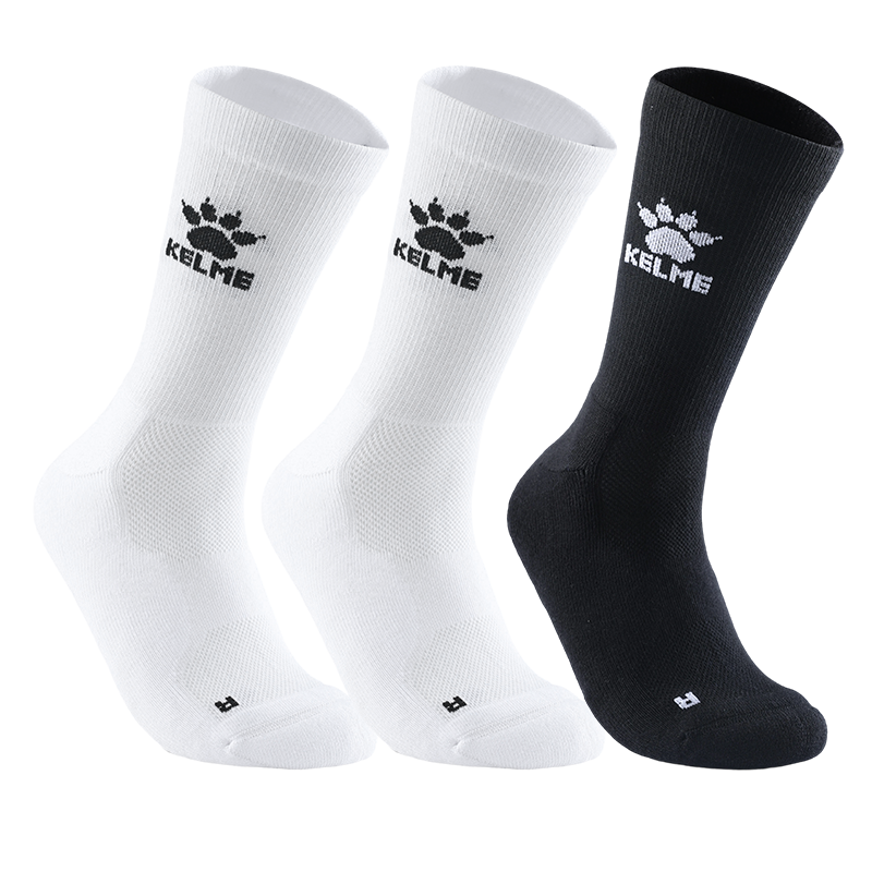 KELME 3-Pack Antibacterial Cushioned Durable Breathable Seamless Comfortable Sports Socks for Football Basketball Running