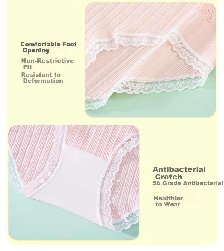 LangSha Kids Girls Summer Comfortable Breathable Mid-Large Child Student Baby Girl Triangle Briefs 3-Pack Size 160 7