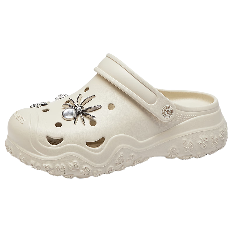 CAMEL Men's Dopamine Thick Sole Hole Shoes Unisex Beach Sandals L16M162006 Off-White Size 39