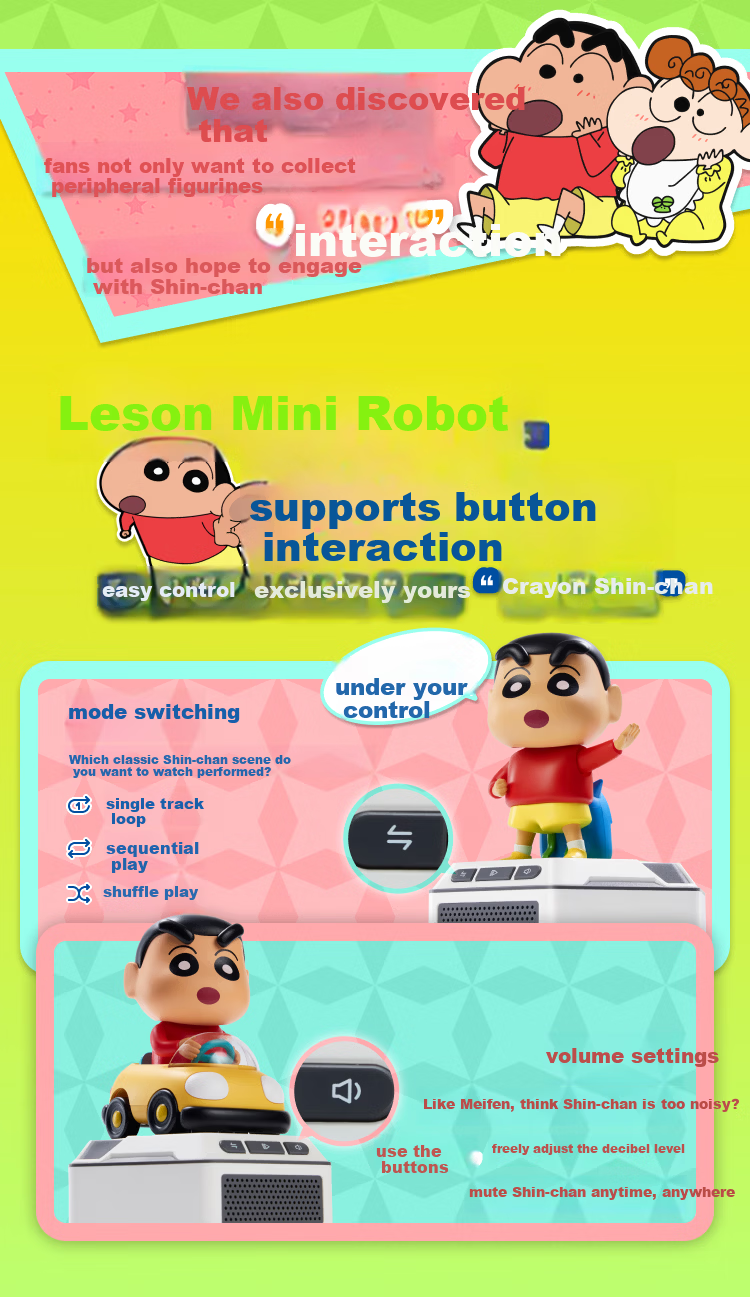 Leson Mini Robot Crayon Shin-chan New Flower Road Children's Gift Desktop Ornament Companion Robot Smart Robot New Year Gift Smart Toy 11