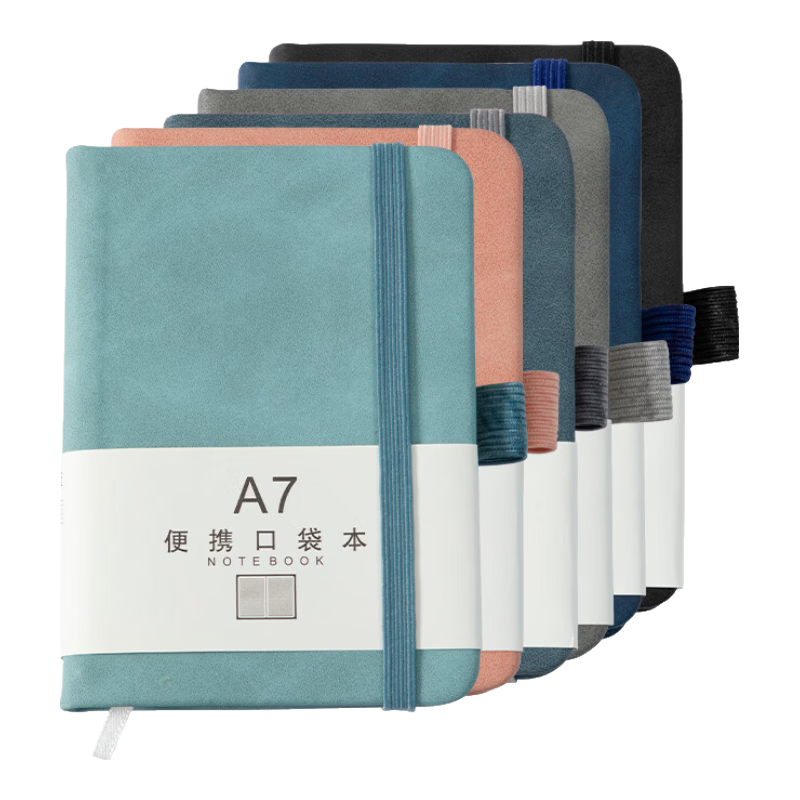 Xinshida 3-Pack A7 Pocket Notebook, Small Notepad, Portable Mini Memo Pad, Work Record, Pocket-Sized Vocabulary Notebook, Quick Journal, Black Gray Blue, Total 600 Pages