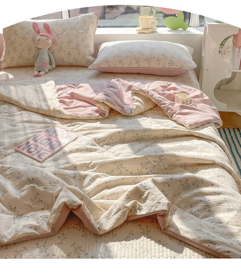 Hengyuanxiang Summer Cooling Quilt A-Class Double-Layer Gauze Quilt 150x200cm Double Air Conditioning Quilt Spring and Autumn Quilt Core Four Seasons Quilt 9