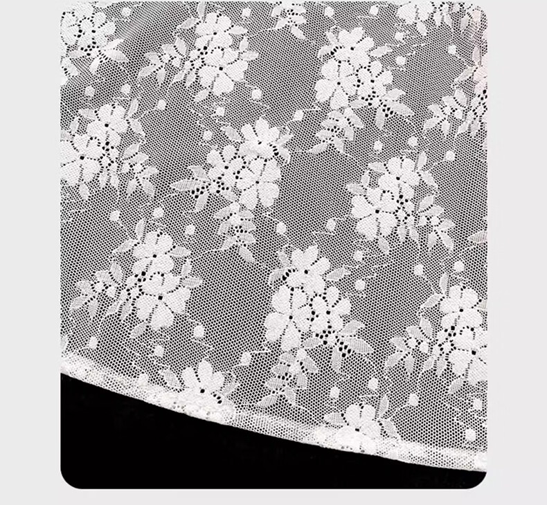 Langsha Spring Korean Style Niche Design Lace Trim Layered Mesh Skirt Curtain Atmosphere Tie Waist Apron Skirt 5