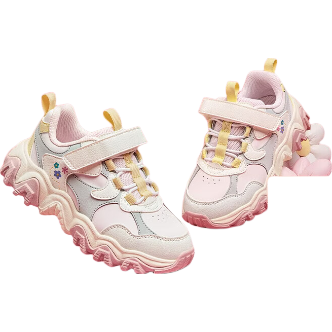 Balabala Kids Sports Shoes Girls Thick Sole Shoes Spring Autumn 2026 New Trend Boys Running Shoes Red New Year Style