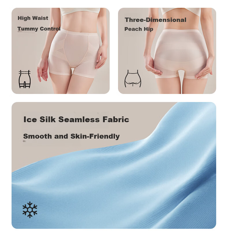GRACEWELL Women's Shaping Seamless High-Waist Slimming Hip-Lifting Thin Safety Shorts Underwear 3