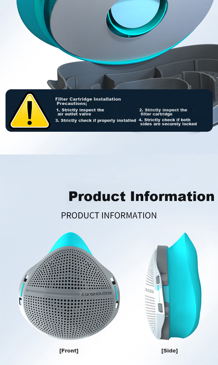 Guardian 2506 Dustproof Half Face Silicone Mask KN95 Activated Carbon Filter PM2.5 Haze Industrial Dust Mask 7