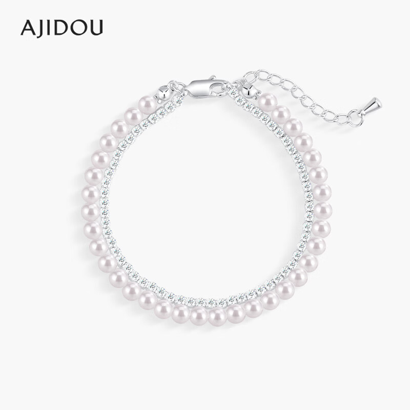 Aji Bean Pearl Bracelet for Women Double Layer Crystal Beaded Bracelet Designer Jewelry Birthday Gift Accessories