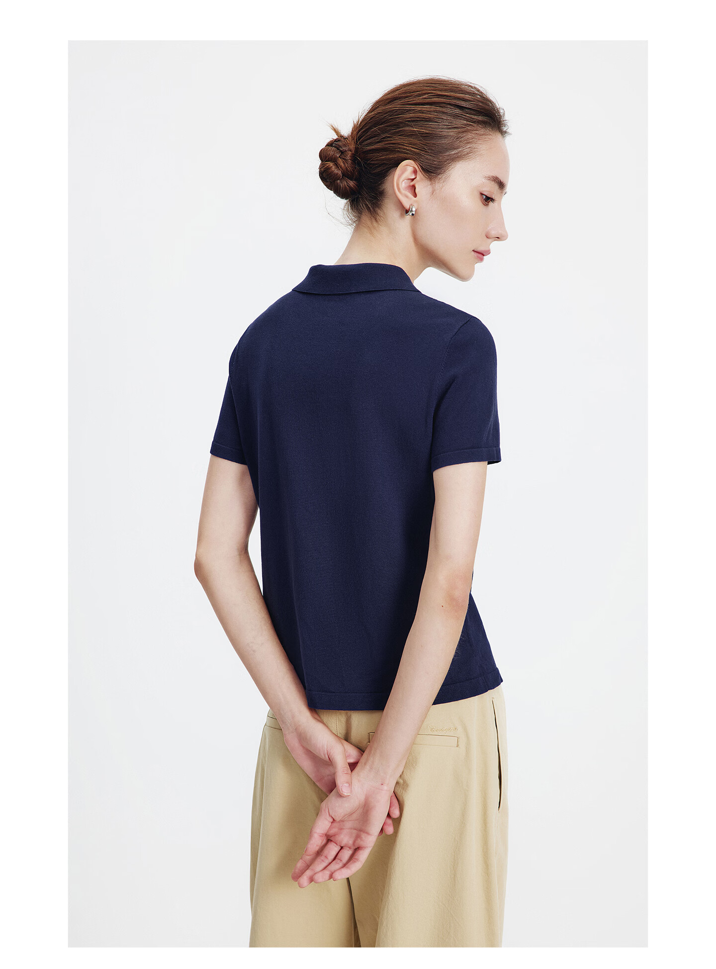 Navigare Slim Fit Small Sailboat Short Sleeve Polo Shirt 26 New Summer Solid Color High Elastic Knit 2325526520 XL 34