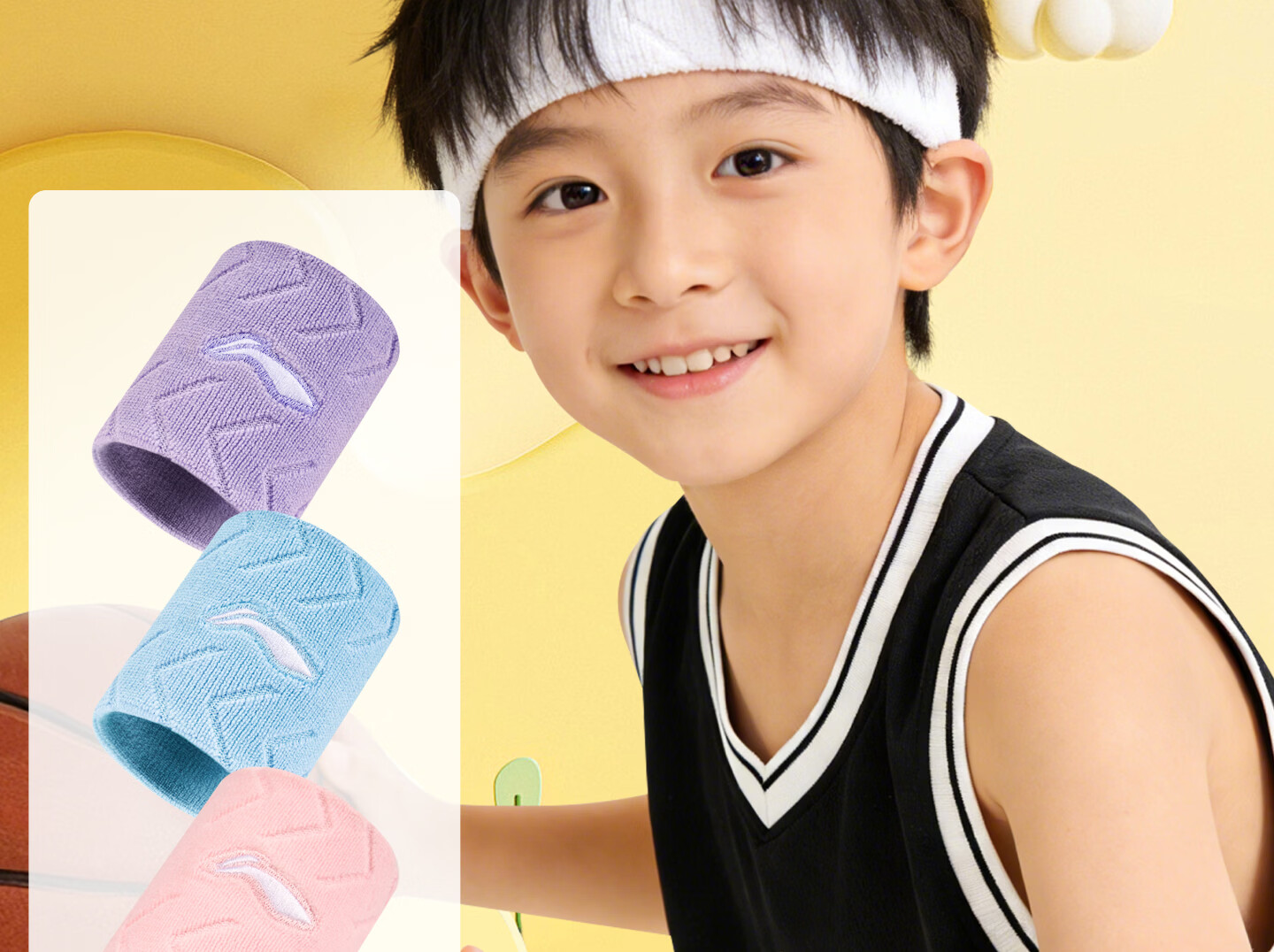 Li-Ning Kids Sports Sweat-Absorbing Wristband Basketball Equipment Thin Sweatband Badminton Wrist Sleeve 5
