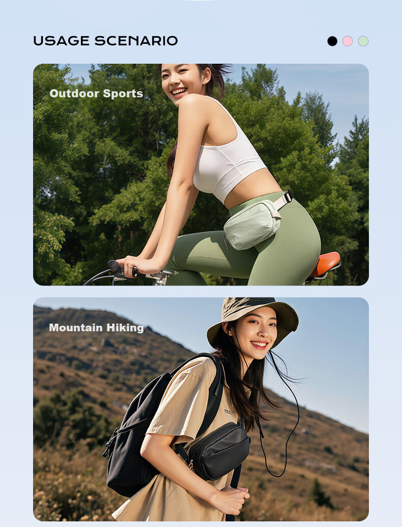 Inateck Women's Lightweight Crossbody Bag Chest Bag Shoulder Bag Student Sports Casual Waist Bag Phone Bag Commuter Small Bag Tundra Green 2