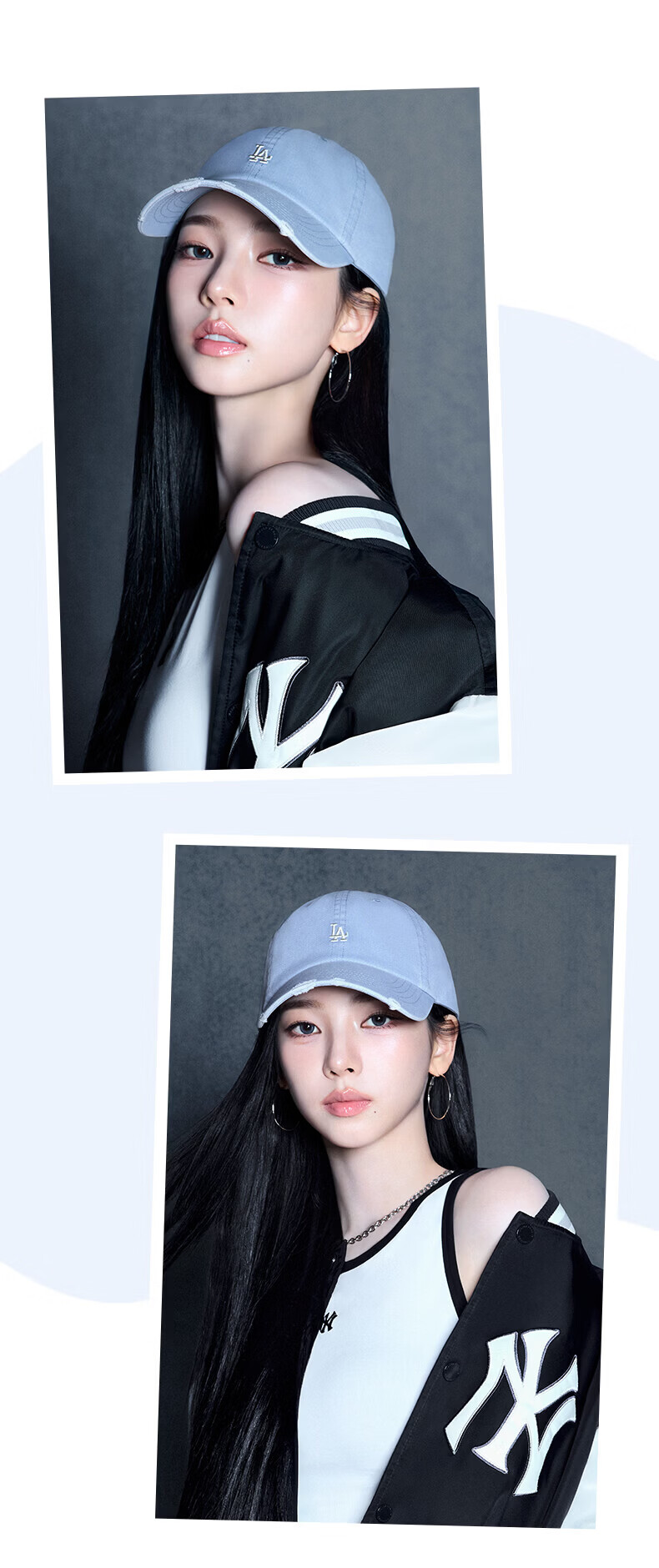 MLB Unisex Vintage Soft Top Baseball Cap 26 Spring New 3ACPB096N-07SBS-F Worn by Zhang Ruonan 3