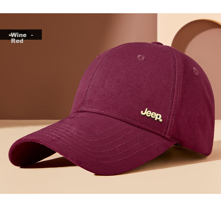 JEEP Men's Baseball Cap Four-Season Universal Fine Suede Hard Top Duckbill Outdoor Sun Hat Unisex 10