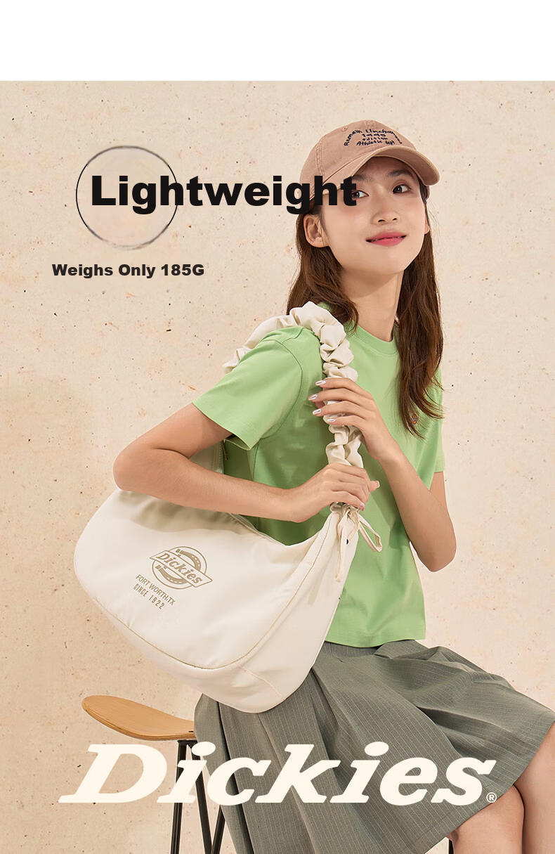Dickies Women's Shoulder Bag Cloud Bag Sports Commuter Underarm Crossbody Travel Large Capacity Dumpling Bag Graphite Black 8