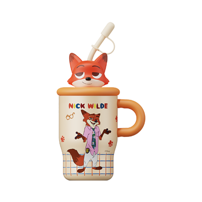 Disney Nick Zootopia Plush Insulated Tumbler 316 Stainless Steel Straw Cup Gift for Her 500ml