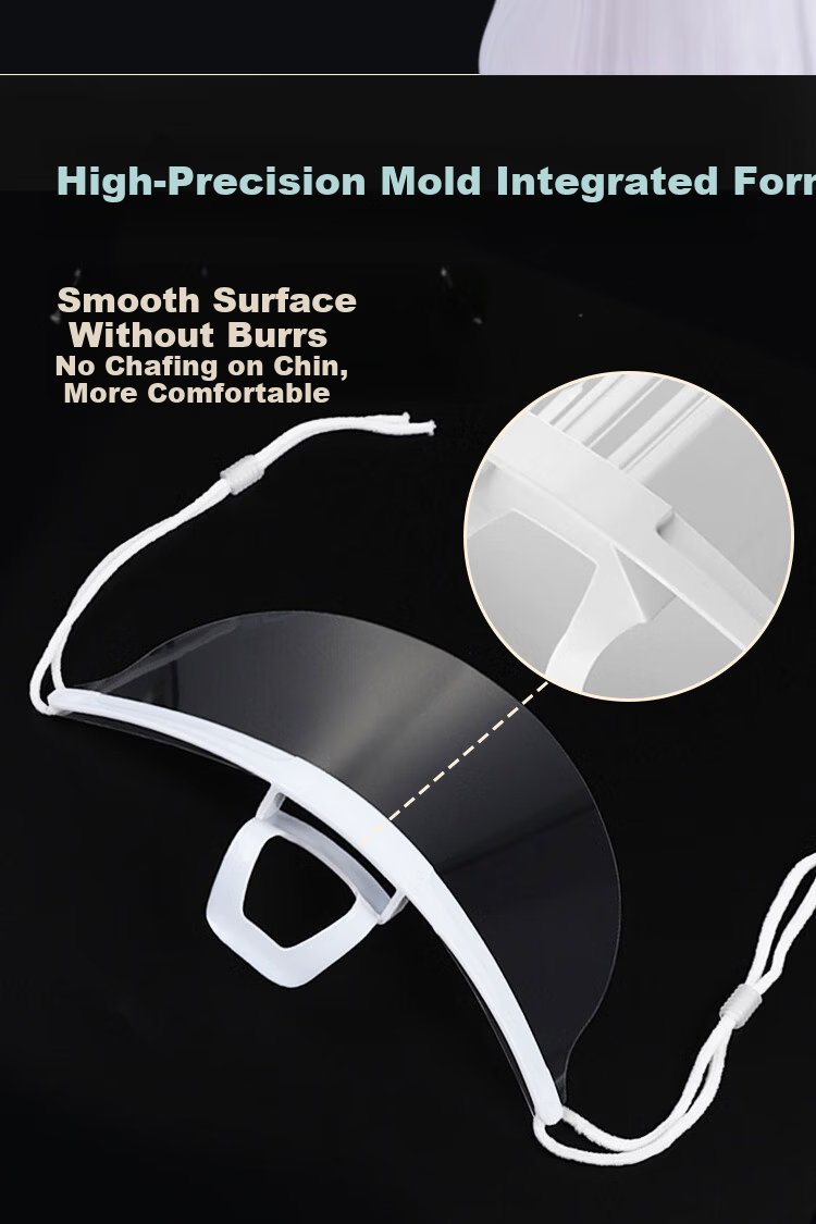 Aokyun Transparent Mask Food-Grade Material Double-Sided Anti-Fog Non-Tight Ear Commercial Kitchen Oil-Resistant Chef Restaurant Cafeteria Smile Anti-Splash Saliva Hygiene 10-Pack Individually Wrapped 5