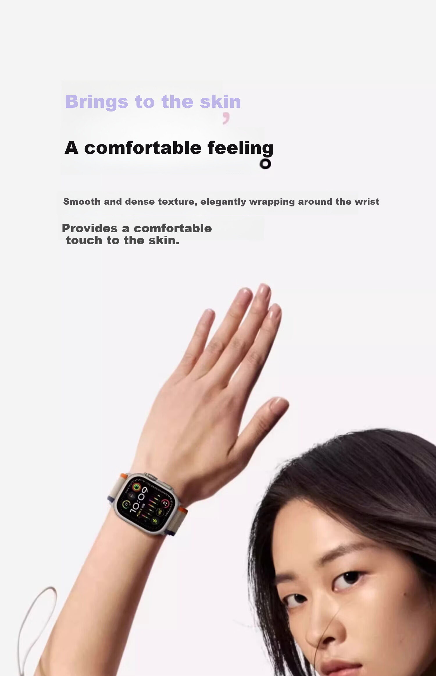 Biaodai Ge Compatible Apple Watch Band S11 Breathable Summer Nylon Loop Strap for iWatch SE3 Women 40/41/42MM White 14