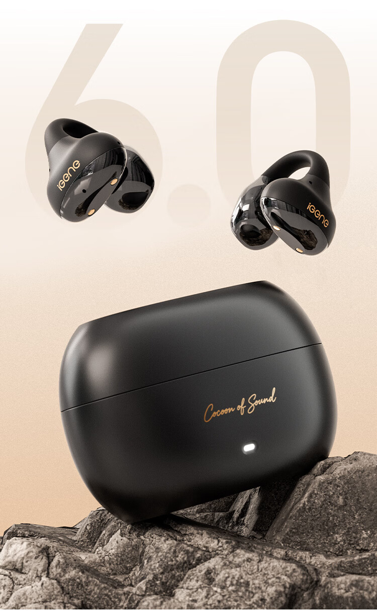 Jiyin [Slight In-Ear Sports Ear Clip] Bluetooth 6.0 Ear Clip Open-Style Running Music Gaming Noise-Cancelling Long Battery Life Bone Conduction Concept Wireless Ear Hook V17 17