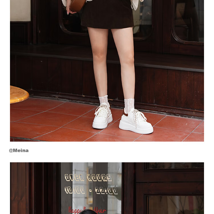 KISS CAT 8CM Height Increasing Long Leg Shoes Biscuit Casual Thick Sole White Sneakers Silver Size 36 3