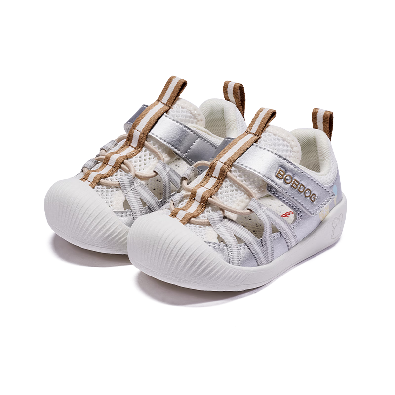 BOBDOG Toddler First Walking Shoes Children's Sandals Infant Summer 2026 New Silver Size 26 Unisex