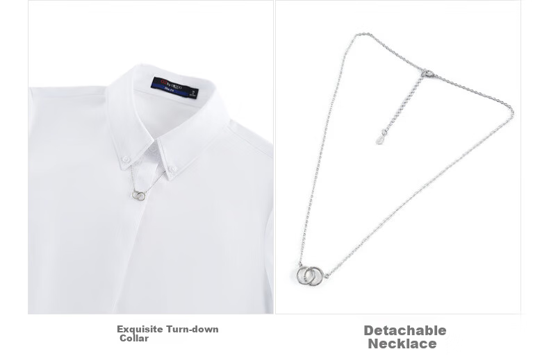 G2000 Women's Long Sleeve Modal Stretch Shirt with Complimentary Necklace, Four-Season Mall Style 13