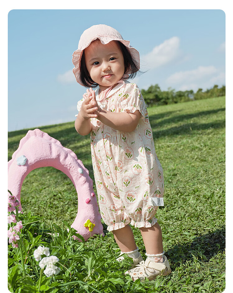 Balabala【balaOne】Baby Romper Infant Jumpsuit Girls 2026 Delicate Sweet Cute 12