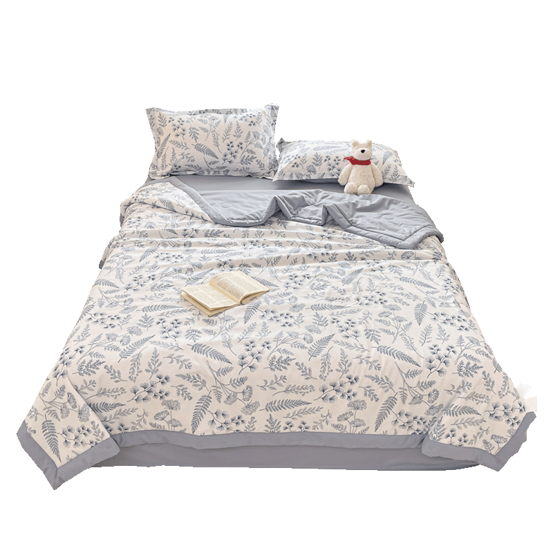 Hodo 10A Antibacterial Washed Cotton Summer Quilt Air Conditioning Quilt Single Dormitory Thin Quilt Summer Cooling Quilt 1.5*2m Floral