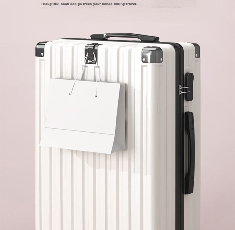 Warrior 26-inch Luggage Suitcase with 360-degree Spinner Wheels, Large Capacity Travel Trolley Case, Password Lock, White 7