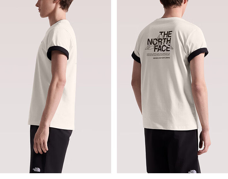 The North Face Unisex Printed Short Sleeve T-Shirt Outdoor Breathable Gray 0TI 2XL 7