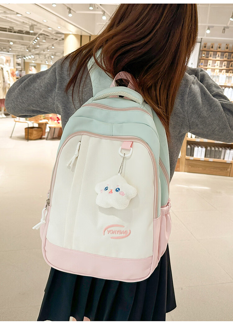 VICTORIATOURIST Middle School Student Backpack for Girls High-Value High School and College Student Large Capacity Ins Style Ultra-Lightweight Load-Reducing Double Shoulder Bag 8