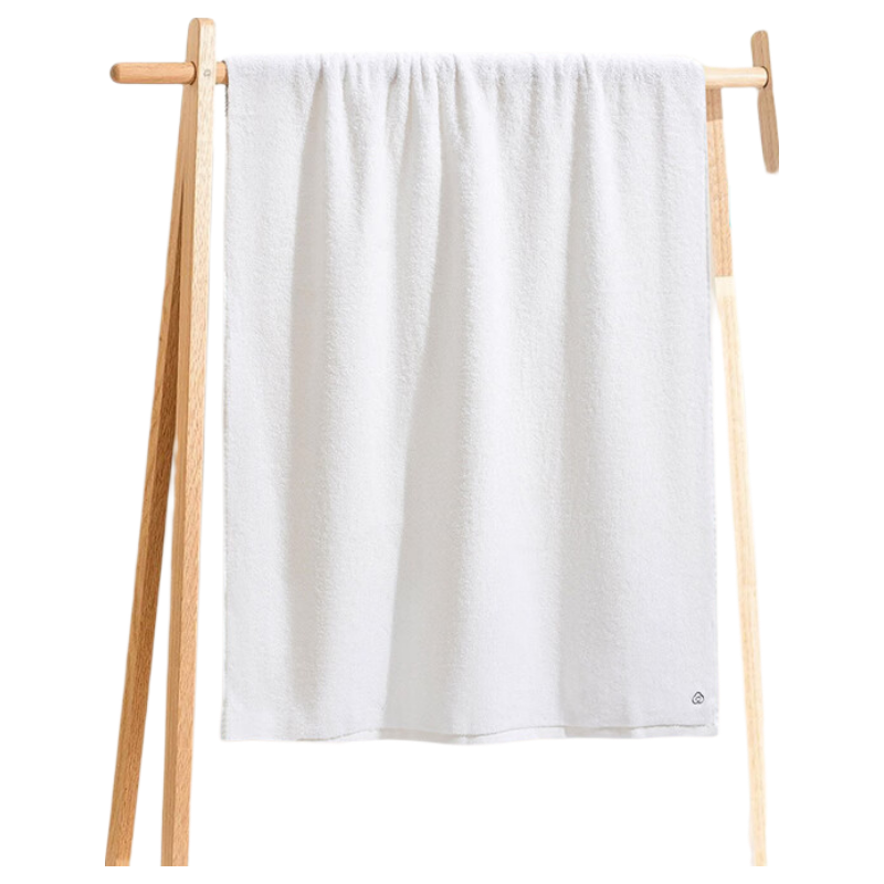 PurCotton Bath Towel 100% Cotton Antibacterial Absorbent Lint-Free Bath Sheet Pear White 70x140cm