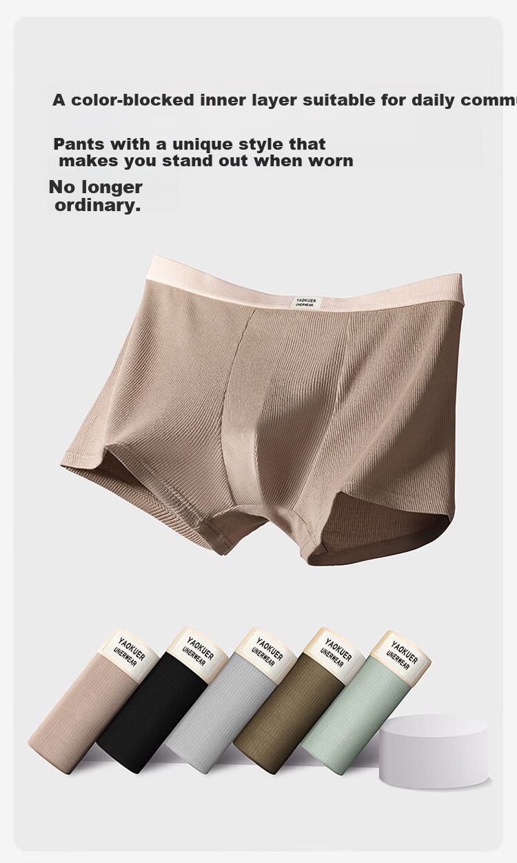Modal Men's Underwear Winter Cotton High-End Antibacterial Moisture-Resistant Boxer Briefs Large Size 10