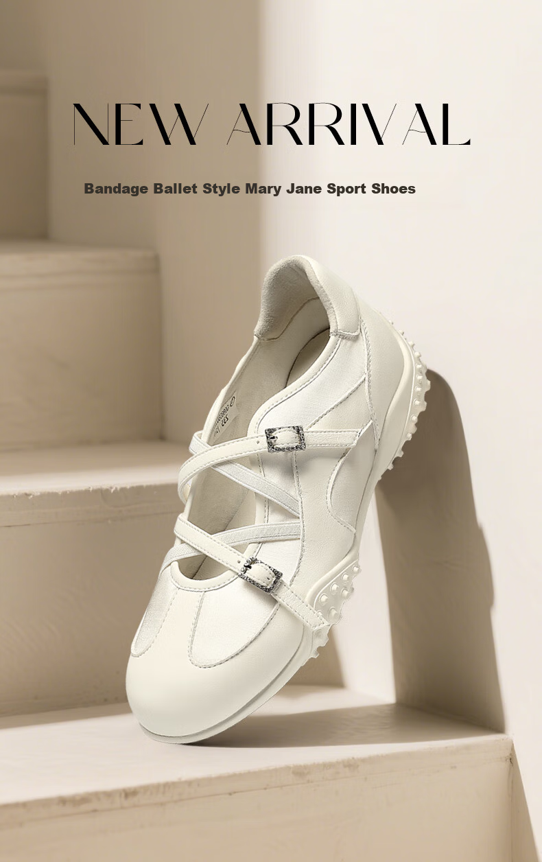 Goldlion Women's Ballet Mary Jane Shoes French Elegant Low-Cut Casual Sneakers G696530177 White Size 40 1