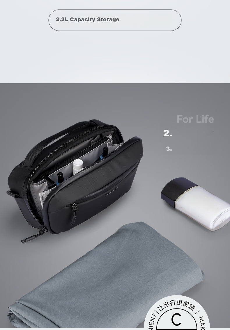 MARK RYDEN Men's Crossbody Bag Chest Bag Waist Bag Multifunctional Detachable Shoulder Strap Cycling Travel Backpack Large Capacity Shoulder Bag 6