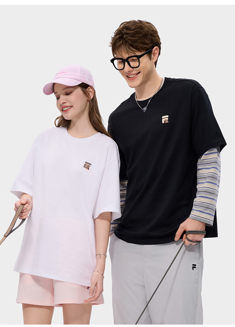 FILA FUSION Trendy Couple Short Sleeve T-Shirt 26 Summer Cute Pet Cool Loose Half Sleeve Top 10