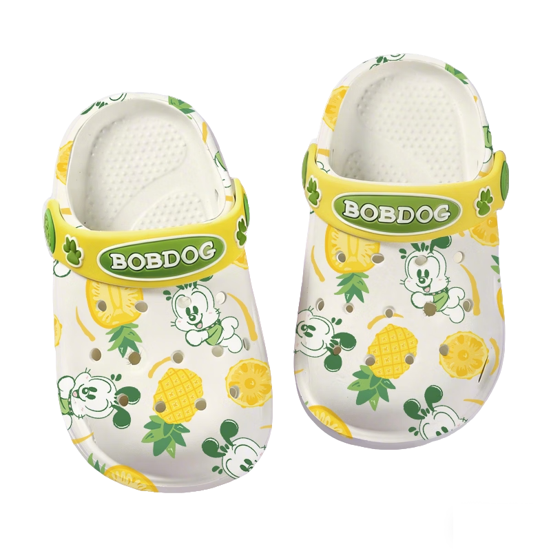BOBDOG Children's Slippers, Boys And Girls Baby Clogs, Soft-Soled Non-Slip Bath Sandals for Infants And Toddlers, Beige, Size 150