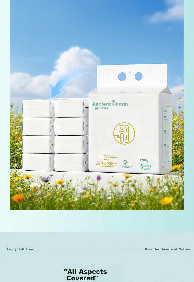 Guyunti Facial Cleansing Wipes 180 Sheets * 2 Packs Soft Disposable Face Towels 24*28CM 5