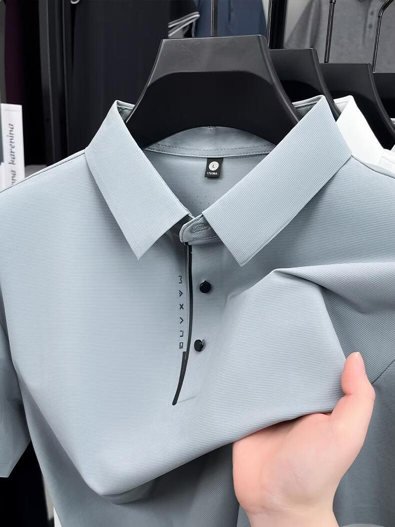ROMON Ice Silk Sun Protection Polo Shirt Summer Men's Thin Cool Quick-Dry Fashion Casual Youth Short Sleeve T-Shirt 23