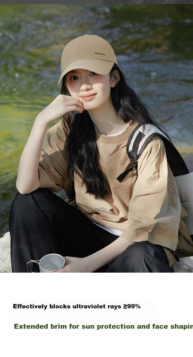 THANTRUE Women's Spring Summer Sun Protection Baseball Cap with Wide Brim, Stylish and Face-Slimming Sports Hat Y867 1