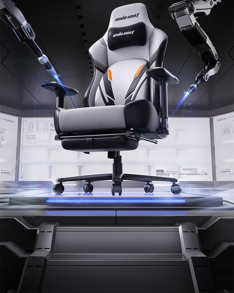 AndaseaT Anderset Gaming Chair Computer Chair Ergonomic Office Chair War God Pro Phantom Pink Footrest 2